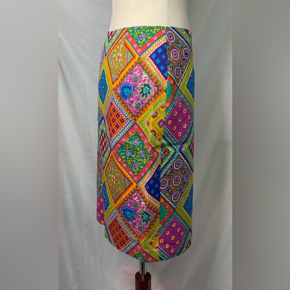 David Meister Women’s Colorful Lined Designer Skirt Size 4 EUC - Picture 5 of 14